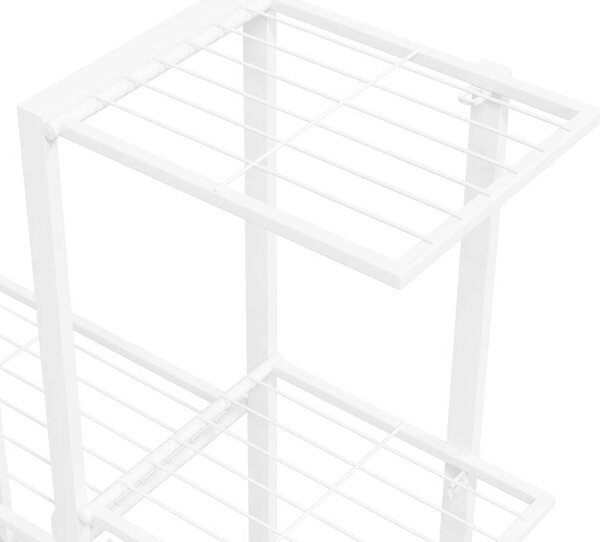VidaXL Stojan na květiny 94,5 x 25 x 88 cm kov [336113] Barva: Bílá