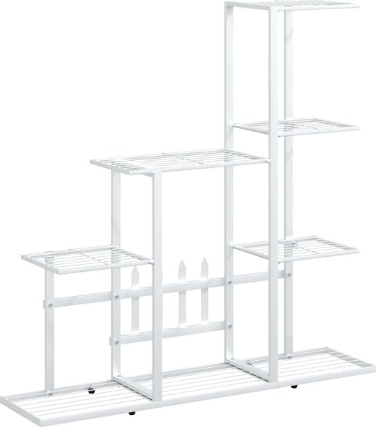 VidaXL Stojan na květiny 94,5 x 25 x 88 cm kov [336113] Barva: Bílá