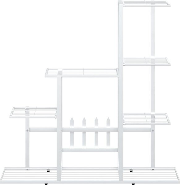 VidaXL Stojan na květiny 94,5 x 25 x 88 cm kov [336113] Barva: Bílá