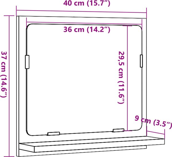 VidaXL Koupelnová skříňka se zrcadlem 40x11x37 cm kompozit [856182] Barva: dub artisan