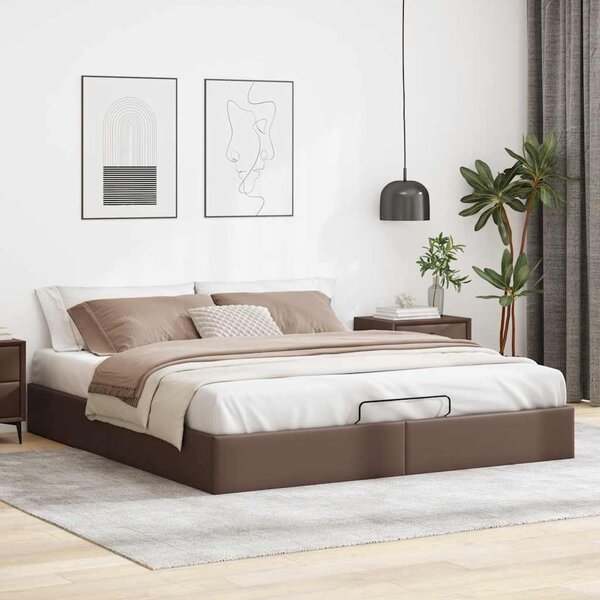 VidaXL Osmanský rám postele bez matrace 160x200 cm umělá kůže [3310809] Barva: Černá