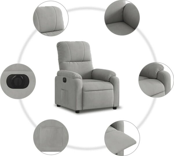 VidaXL Elektrické polohovací křeslo tkanina z mikrovlákna [3204916] Barva: taupe