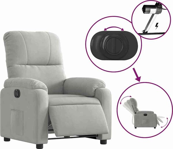 VidaXL Elektrické polohovací křeslo tkanina z mikrovlákna [3204916] Barva: taupe