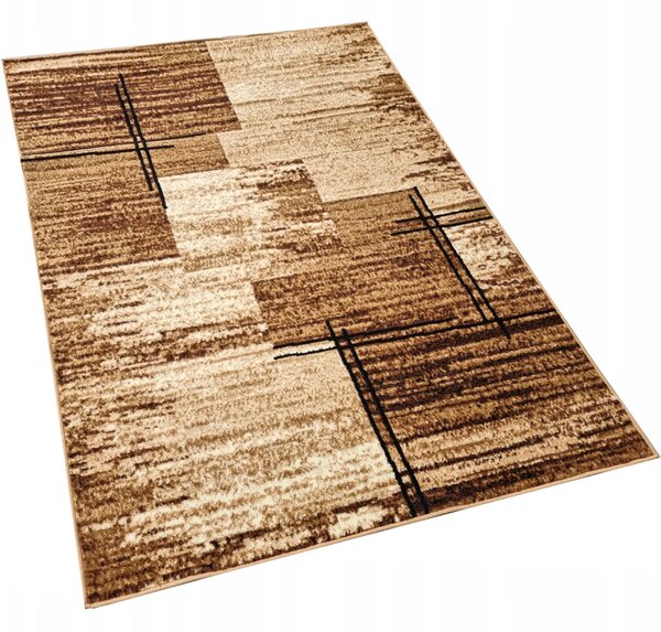 Kusový koberec 70x130 cm LUKEN obdélníkový - béžový / tmavě hnědý