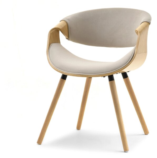 Designová jídelní židle SAROLTA - béžová / dub