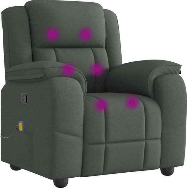 VidaXL Masážní polohovací křeslo textil [4015714] Barva: Hnědá