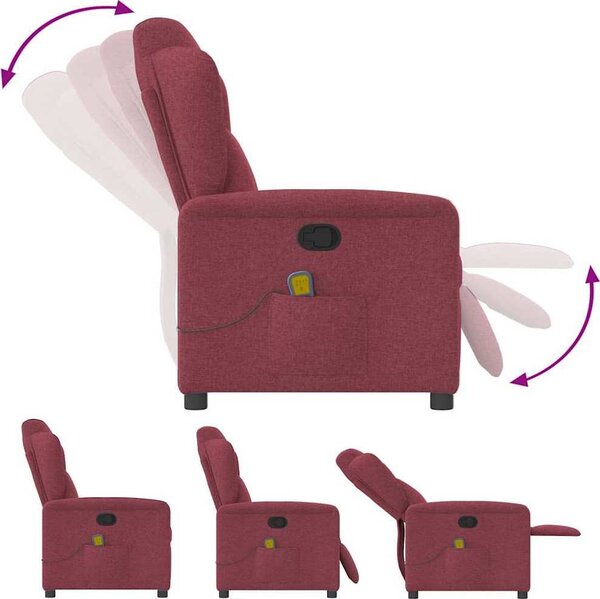 VidaXL Masážní polohovací křeslo textil [4015587] Barva: Hnědá