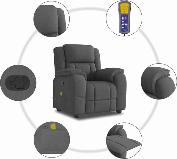 VidaXL Masážní polohovací křeslo textil [4015714] Barva: Hnědá