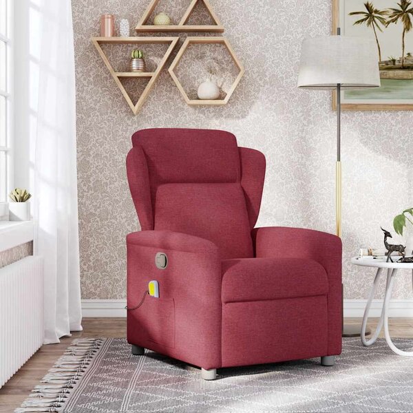 VidaXL Masážní polohovací křeslo textil [4015587] Barva: Hnědá
