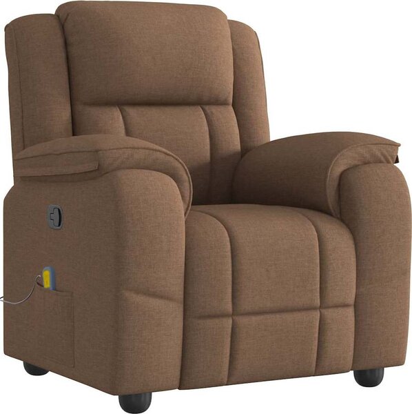 VidaXL Masážní polohovací křeslo textil [4015714] Barva: Hnědá