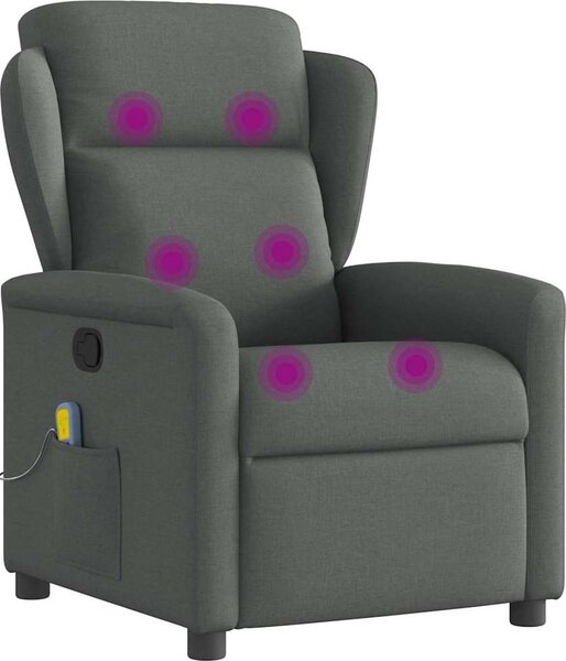 VidaXL Masážní polohovací křeslo textil [4015587] Barva: Hnědá