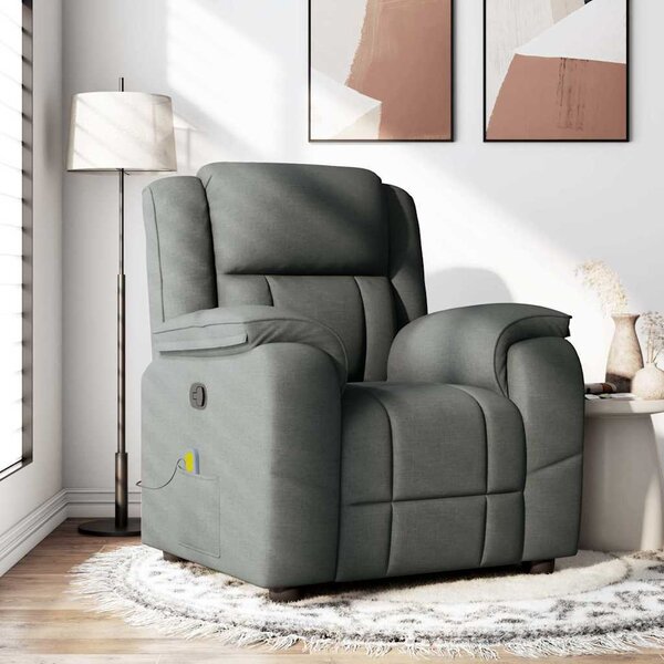 VidaXL Masážní polohovací křeslo textil [4015714] Barva: Hnědá