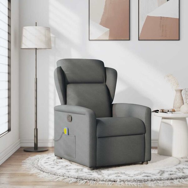 VidaXL Masážní polohovací křeslo textil [4015587] Barva: Hnědá