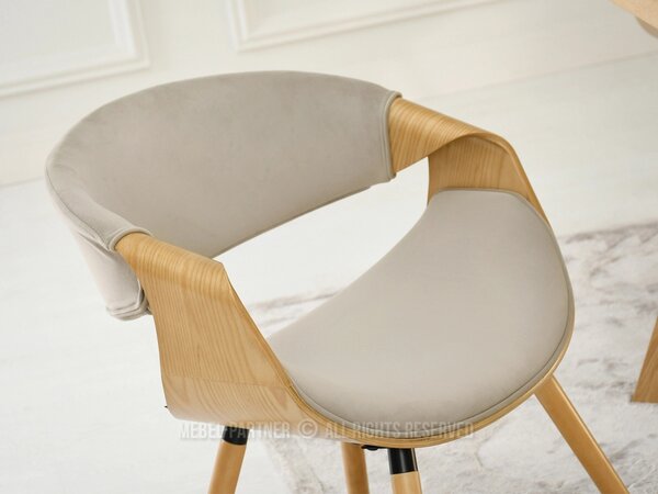 Designová jídelní židle SAROLTA - béžová / dub