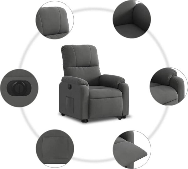VidaXL Elektrické zvedací polohovací křeslo látka z mikrovlákna [3204945] Barva: Černá