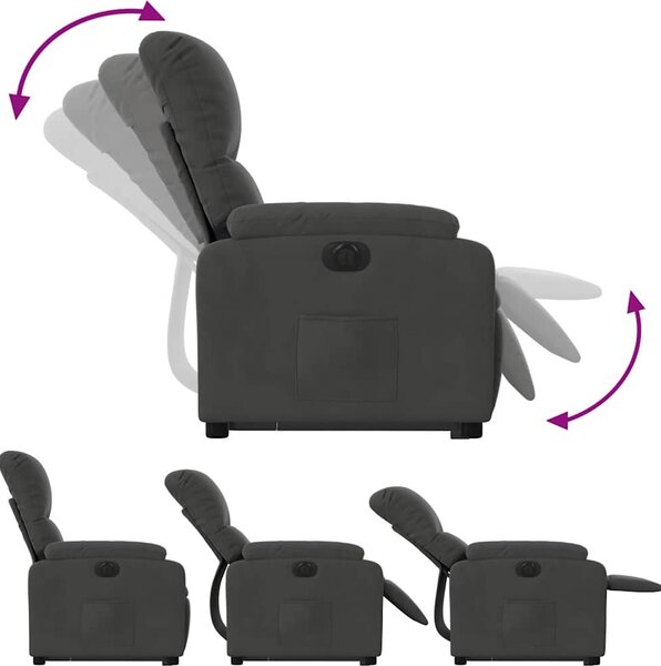 VidaXL Elektrické zvedací polohovací křeslo látka z mikrovlákna [3204945] Barva: Černá
