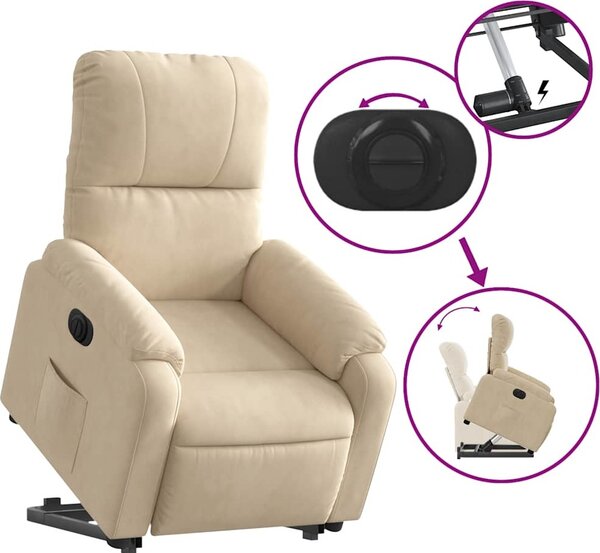 VidaXL Elektrické zvedací polohovací křeslo látka z mikrovlákna [3204945] Barva: Černá