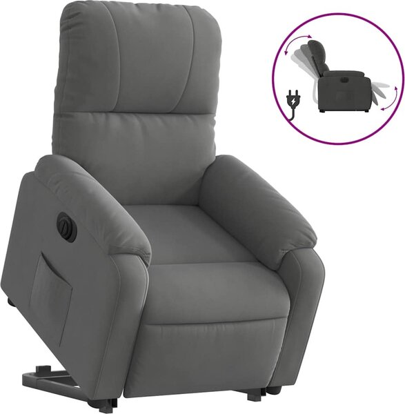 VidaXL Elektrické zvedací polohovací křeslo látka z mikrovlákna [3204945] Barva: Černá