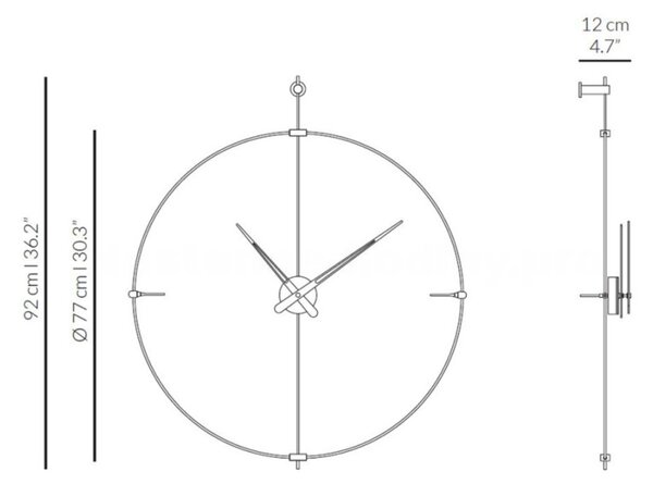 Designové nástěnné hodiny Nomon Bilbao Brass Small 92cm
