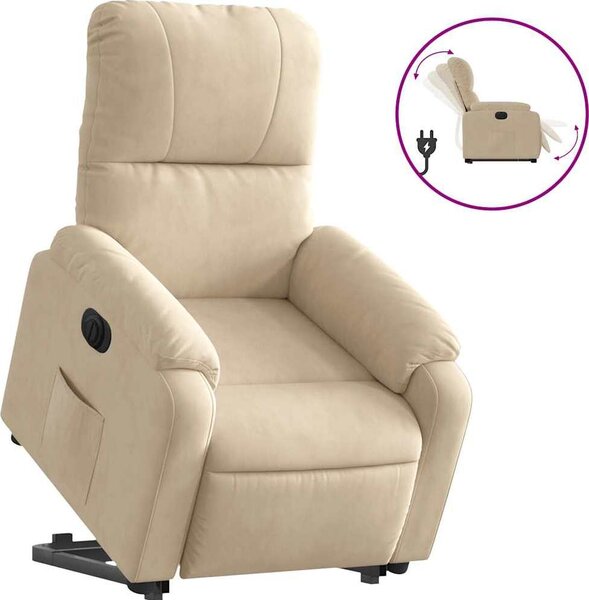 VidaXL Elektrické zvedací polohovací křeslo látka z mikrovlákna [3204945] Barva: Černá