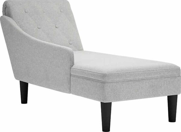 VidaXL Lenoška s polštářem a područkou na pravé straně textil [4009768] Barva: Tmavě šedá
