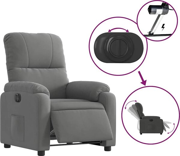 VidaXL Elektrické zvedací polohovací křeslo látka z mikrovlákna [3204945] Barva: Černá