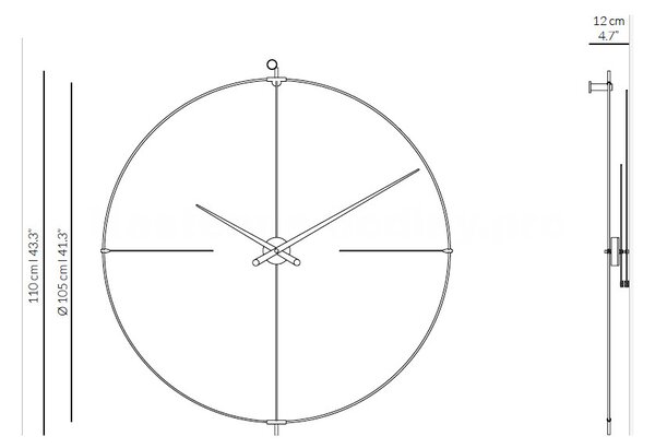 Designové nástěnné hodiny Nomon Bilbao L 110cm, bílé-černé