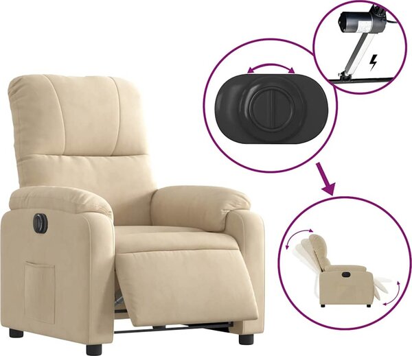 VidaXL Elektrické zvedací polohovací křeslo látka z mikrovlákna [3204945] Barva: Černá