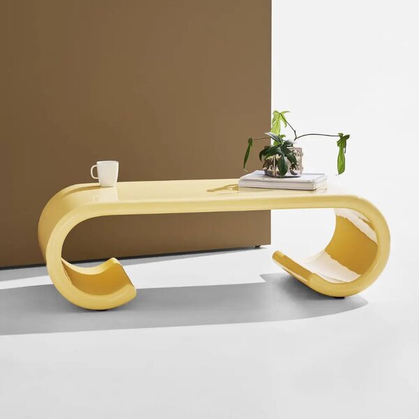 -25 % Dny MOMENTI– Jotex Žlutý konferenční stolek COLBY 125 x 56 cm