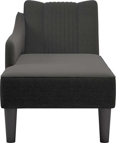 VidaXL Lenoška s pravou područkou textil [4009800] Barva: Tmavě šedá