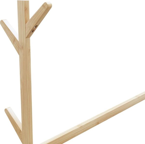 VidaXL Stojan na oblečení s háčky a kolečky 100x35x157 cm bambus [4008915]