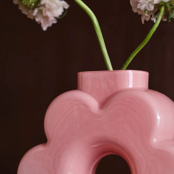 -25 % Dny MOMENTI– Jotex Růžová skleněná váza BLOMSTRA 22 cm