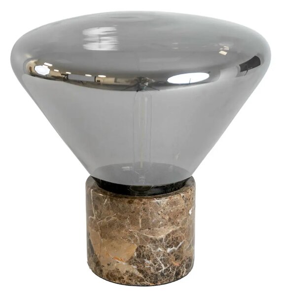 Angel Cerdá Kouřově šedá skleněná stolní lampa No. 8115