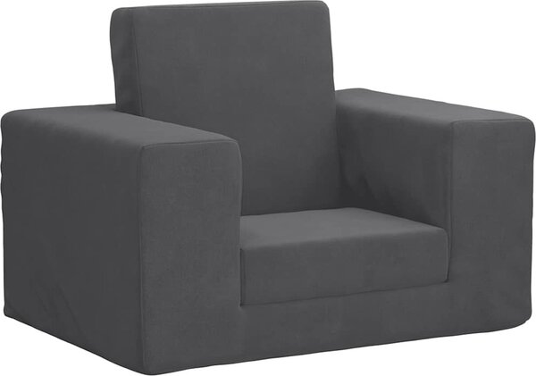 VidaXL Dětská rozkládací pohovka měkký plyš [4104786] Barva: antracitová