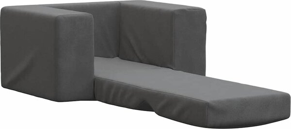 VidaXL Dětská rozkládací pohovka měkký plyš [4104786] Barva: antracitová