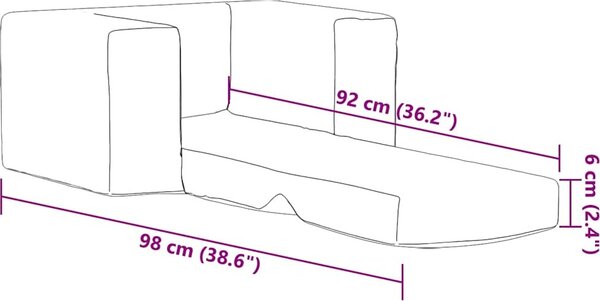 VidaXL Dětská rozkládací pohovka měkký plyš [4104786] Barva: antracitová