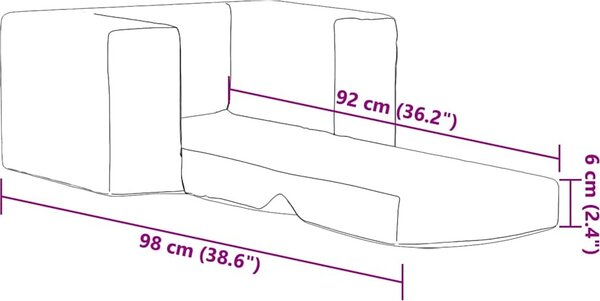 VidaXL Dětská rozkládací pohovka měkký plyš [4104786] Barva: antracitová