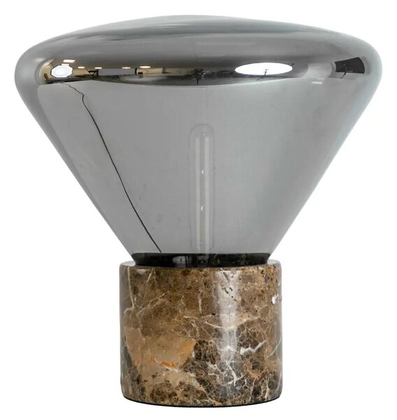 Angel Cerdá Kouřově šedá skleněná stolní lampa No. 8115