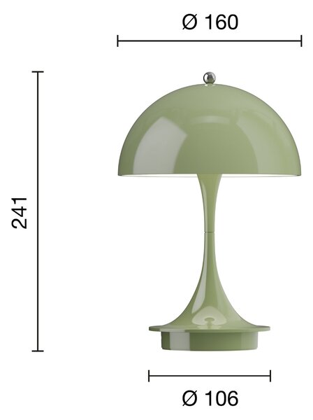 Přenosná lampa Panthella 160 V3 Opaque Moss Green
