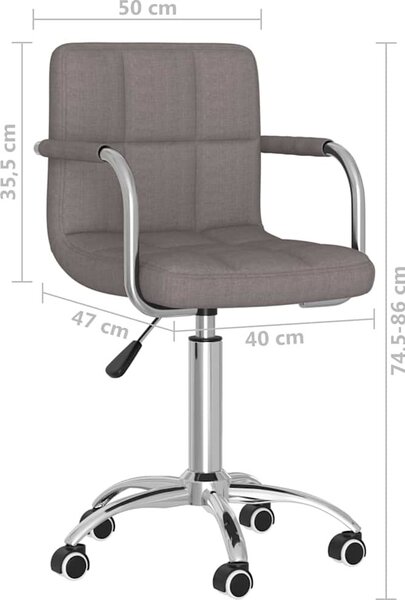 VidaXL Otočná kancelářská židle textil [334674] Barva: taupe