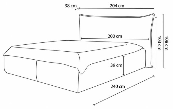 -25 % Dny MOMENTI– Bobochic Paris Černobílá dvoulůžková postel Jade 160 x 200 cm s úložným prostorem