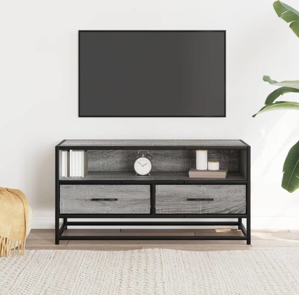 VidaXL TV skříňka 80 x 34,5 x 40 cm kompozitní dřevo a kov [848812] Barva: Černá