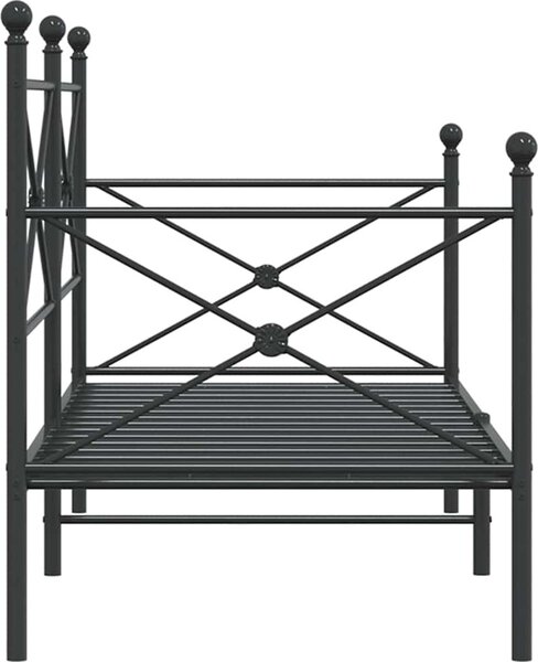 VidaXL Válenda bez matrace 90x200 cm ocel [4104668] Barva: Černá