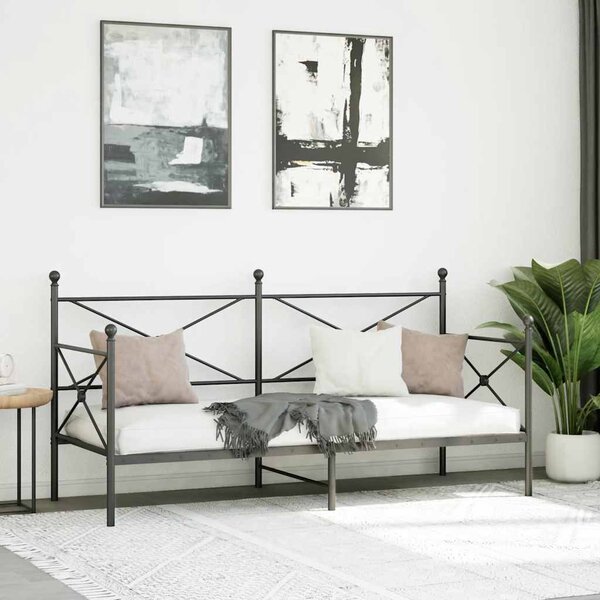 VidaXL Válenda bez matrace 90x200 cm ocel [4104668] Barva: Černá