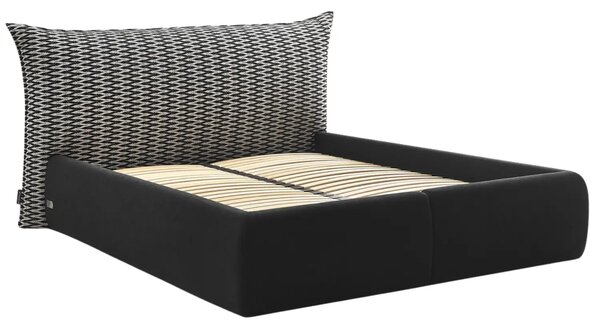 -25 % Dny MOMENTI– Bobochic Paris Černobílá dvoulůžková postel Jade 160 x 200 cm s úložným prostorem