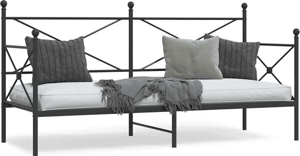 VidaXL Válenda bez matrace 90x200 cm ocel [4104668] Barva: Černá