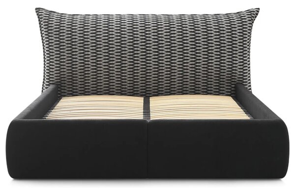 -25 % Dny MOMENTI– Bobochic Paris Černobílá dvoulůžková postel Jade 160 x 200 cm s úložným prostorem