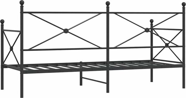 VidaXL Válenda bez matrace 90x200 cm ocel [4104668] Barva: Černá