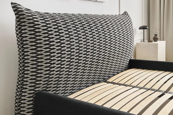 -25 % Dny MOMENTI– Bobochic Paris Černobílá dvoulůžková postel Jade 160 x 200 cm s úložným prostorem