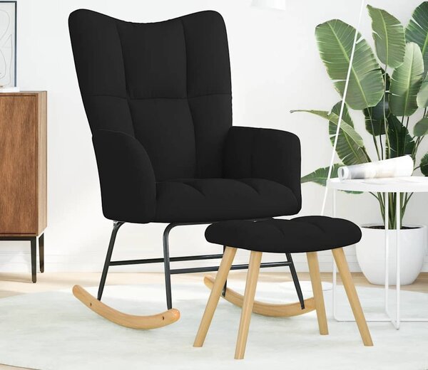 VidaXL Houpací křeslo s podnožkou textil [4016802] Barva: Modrá